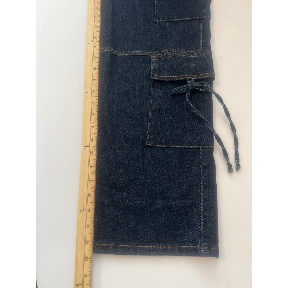 NO BOUNDARIES WOMENS BOW CARGO DARK DENIM STRETCH JEANS SIZE 4 NWT - Picture 10 of 12